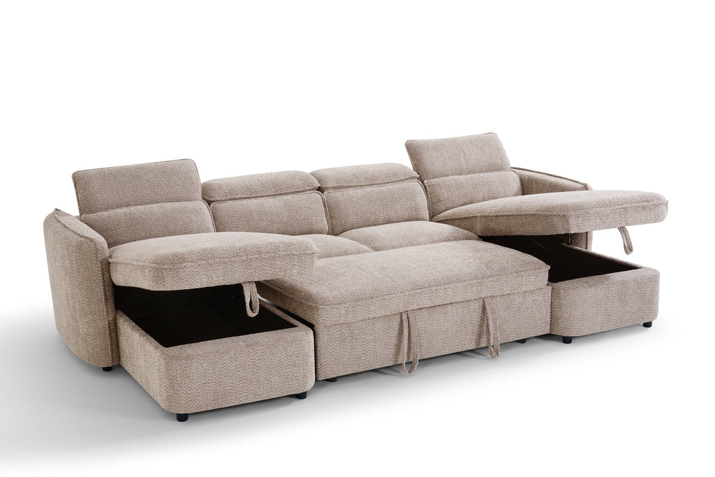 Capri U Shape Sofabed in Beige