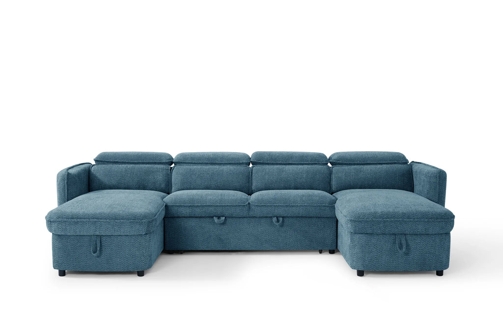 Capri U Shape Sofabed in Blue