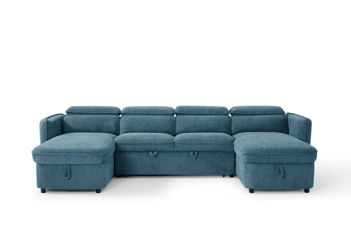 Capri U Shape Sofabed in Blue