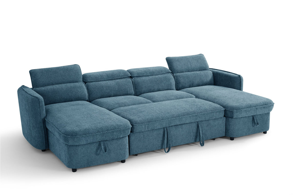 Capri U Shape Sofabed in Blue