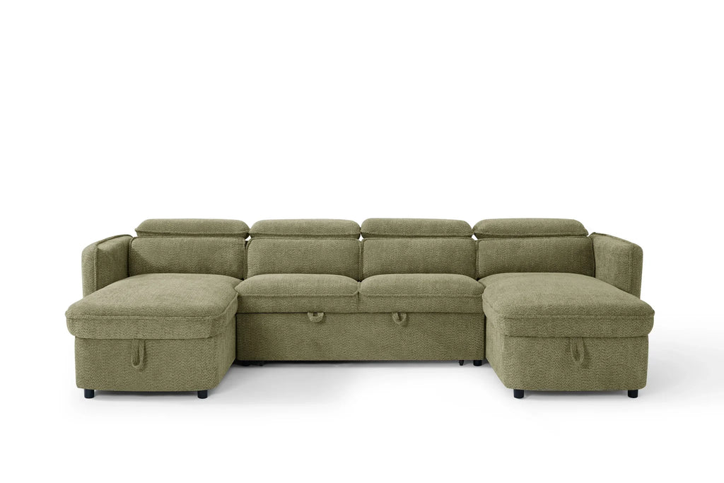 Capri U Shape Sofabed in Green