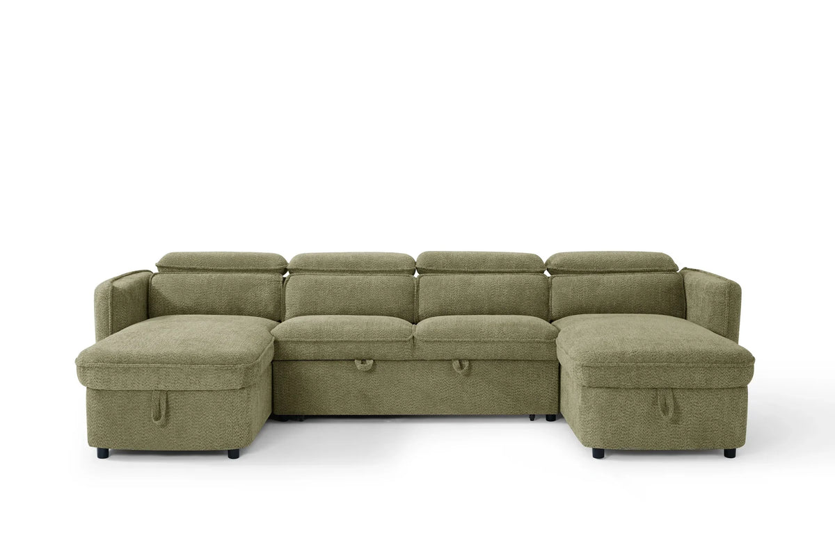 Capri U Shape Sofabed in Green
