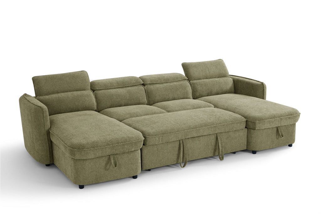 Capri U Shape Sofabed in Green