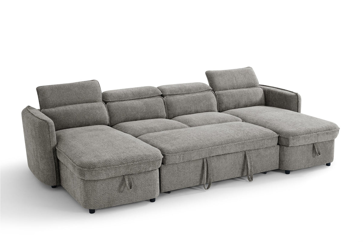 Capri U Shape Sofabed in Grey
