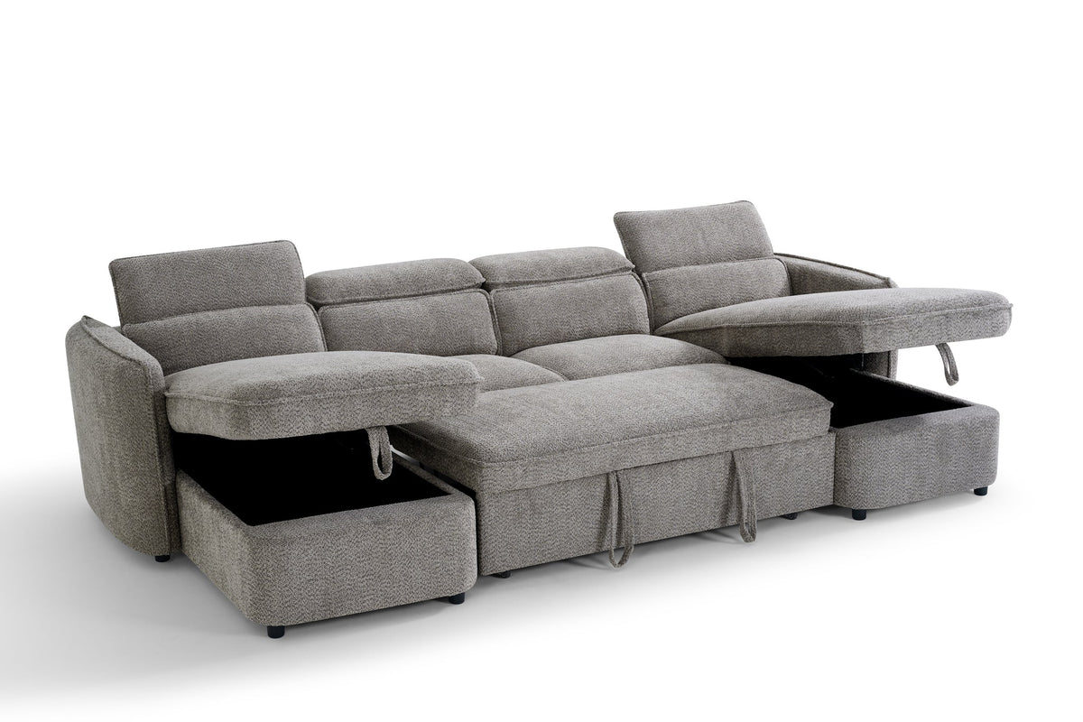 Capri U Shape Sofabed in Grey