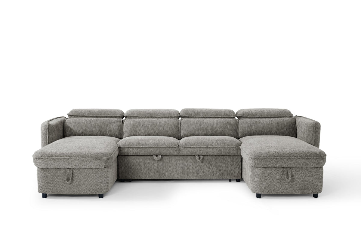 Capri U Shape Sofabed in Grey