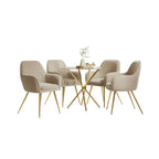 Gold Dining Set With 4 Chairs