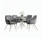 Silver Dining Set With 4 Chairs