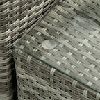 Harry Christian Home 2 Seat Premium Rattan Companion Set in Grey Glass And Rattan Close Up