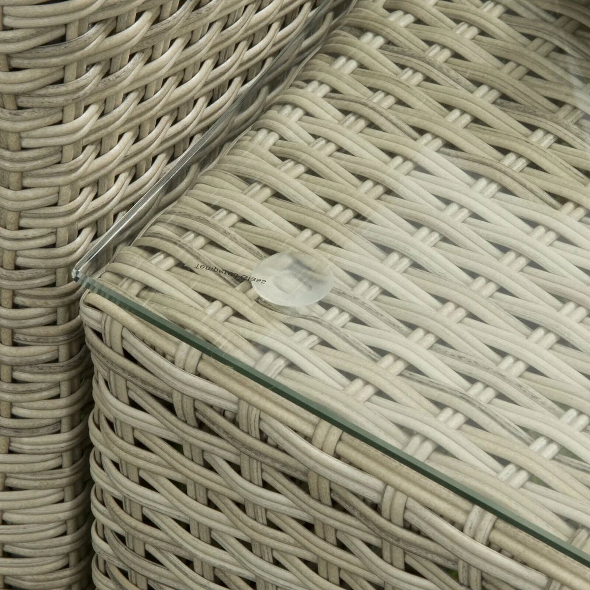 Harry Christian Home 2 Seat Premium Rattan Companion Set in Natural Glass And Rattan Close Up