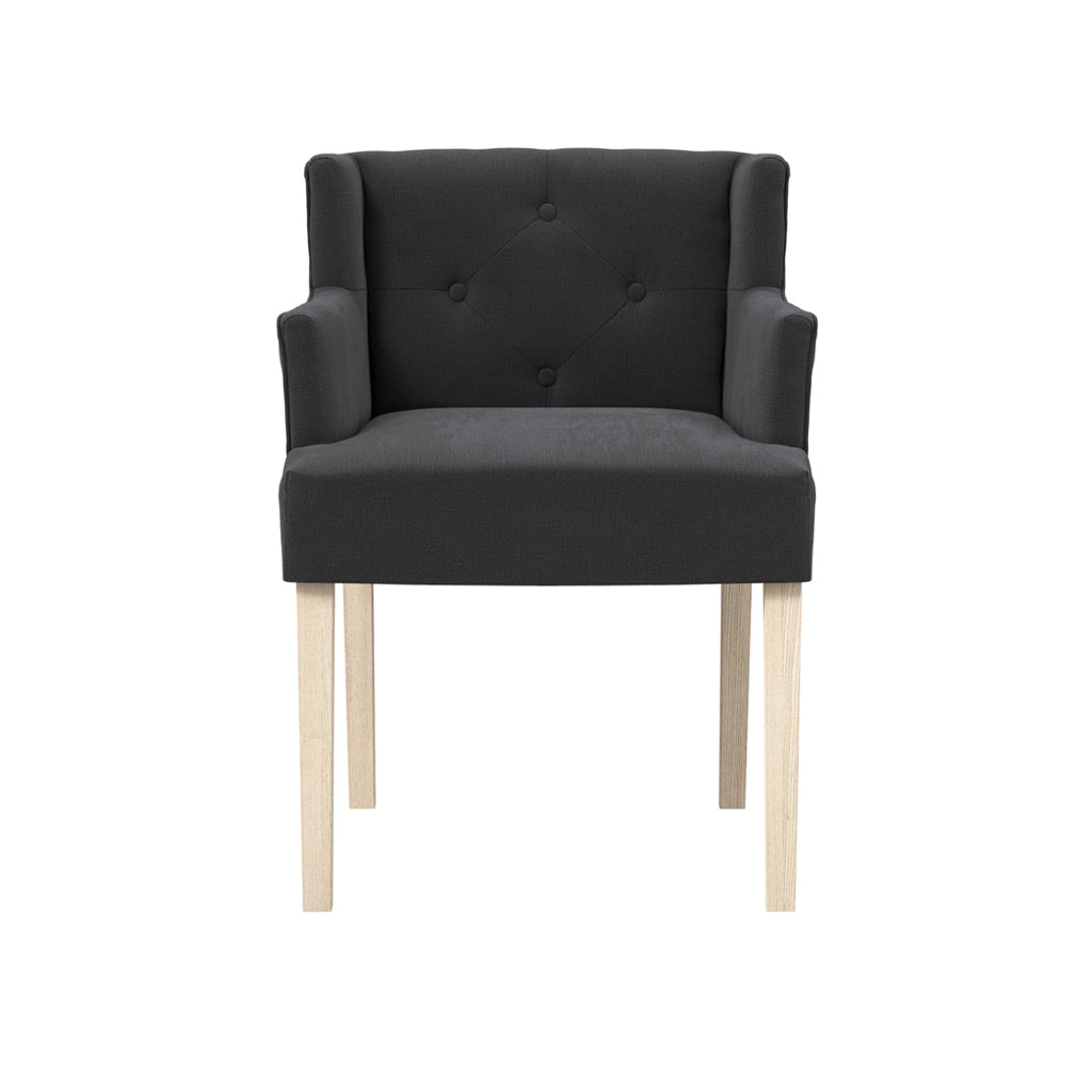 Harry Christian Home Anthracite Winged Chair with Arms