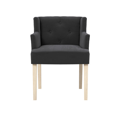 Harry Christian Home Anthracite Winged Chair with Arms