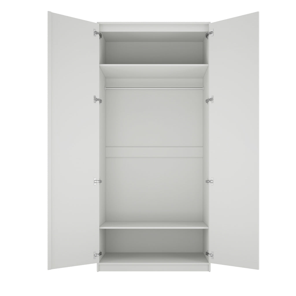 Harry Christian Home Elegance White & Golden Handled Double Wardrobe