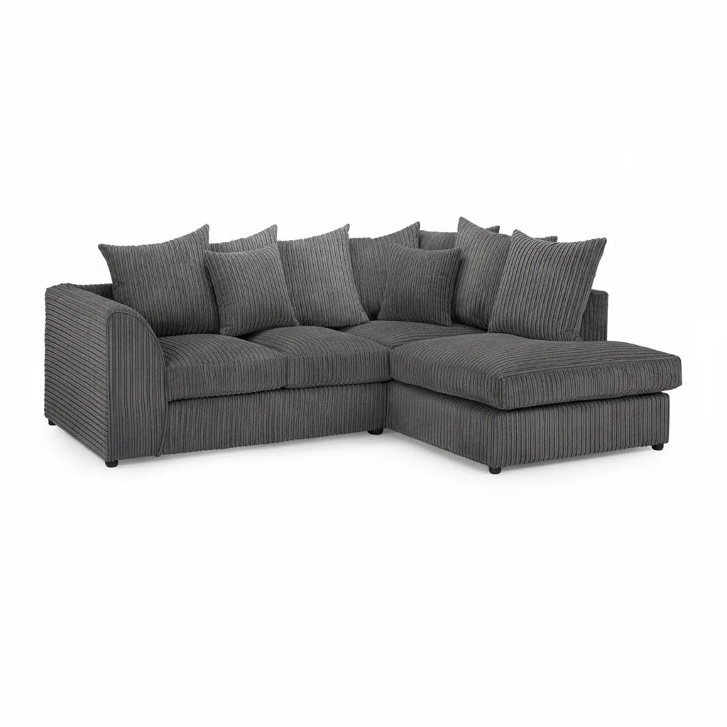 Harry Christian Home Essentials Grey Jumbo-cord Right Hand Corner Sofa