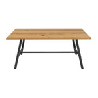 Harry Christian Home Large Oak & Black Dining Set with 6 Chairs