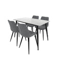 Harry Christian Home Marble Effect Dining Set With 4 Chairs