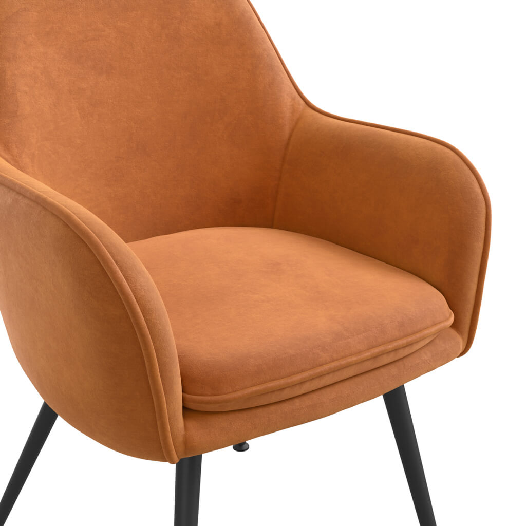 Harry Christian Home Pair Of Cosy Dining Chair In Burnt Rust  Seat View lose Up