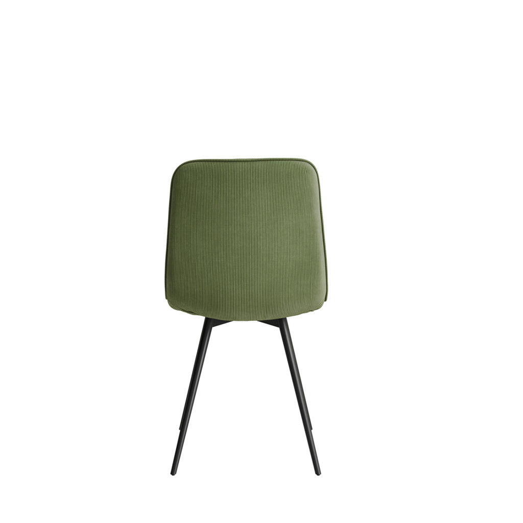 Harry Christian Home Pair Of Moss and Black Dining Chairs Back View