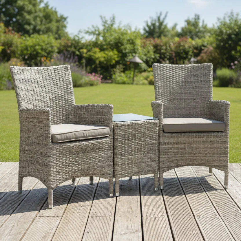 Harry Christian Home Premium Rattan Companion Set In Natural Lifestyle Shot