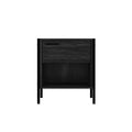Wooden Effect Black Bedside Cabinet