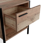 Distressed Oak Effect Bedside Cabinet