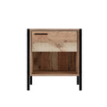 Distressed Oak Effect Bedside Cabinet