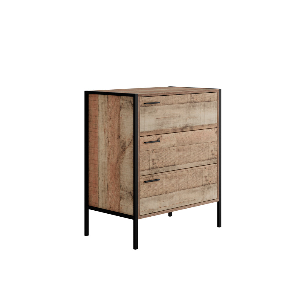 Distressed Oak Effect Chest Of Drawers