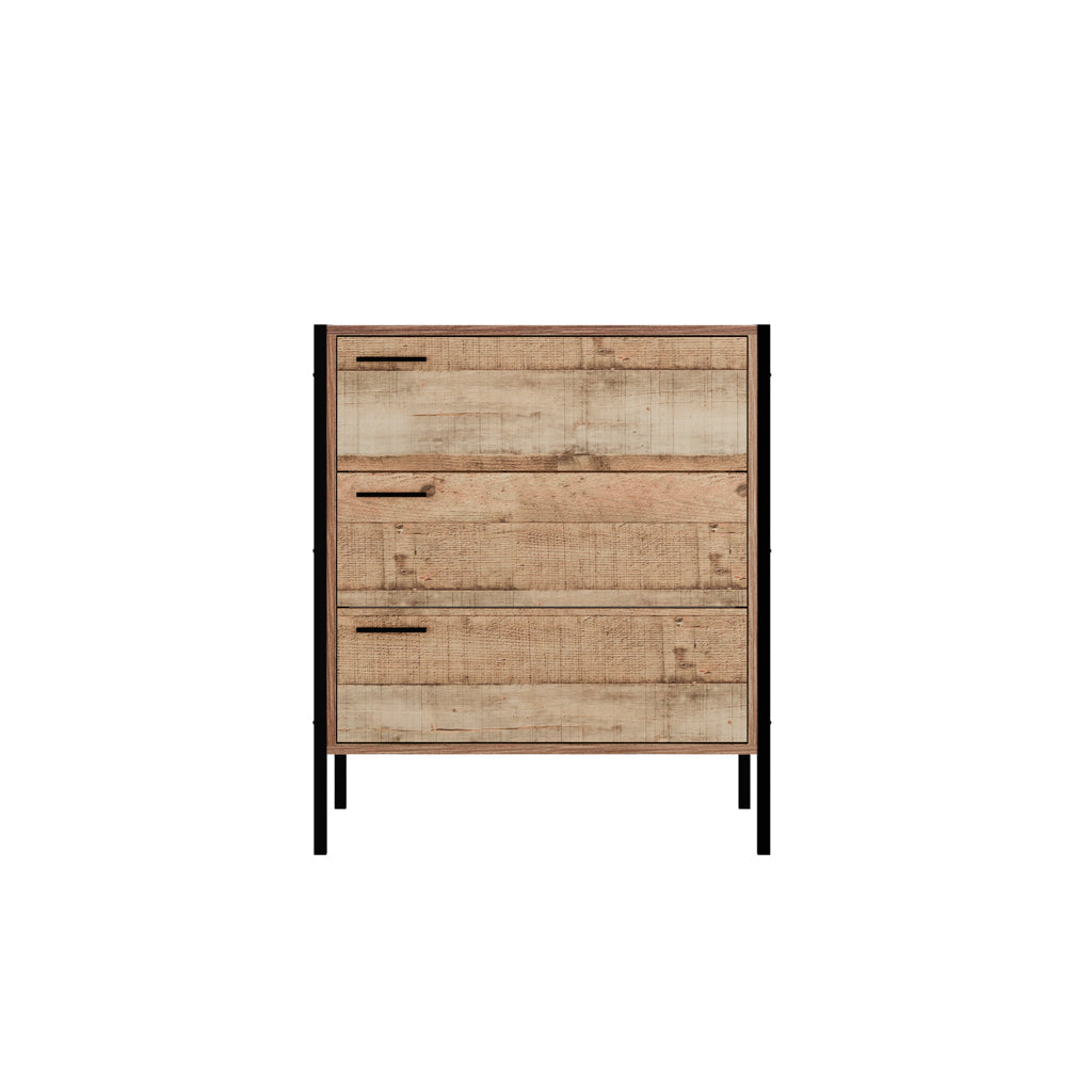 Distressed Oak Effect Chest Of Drawers