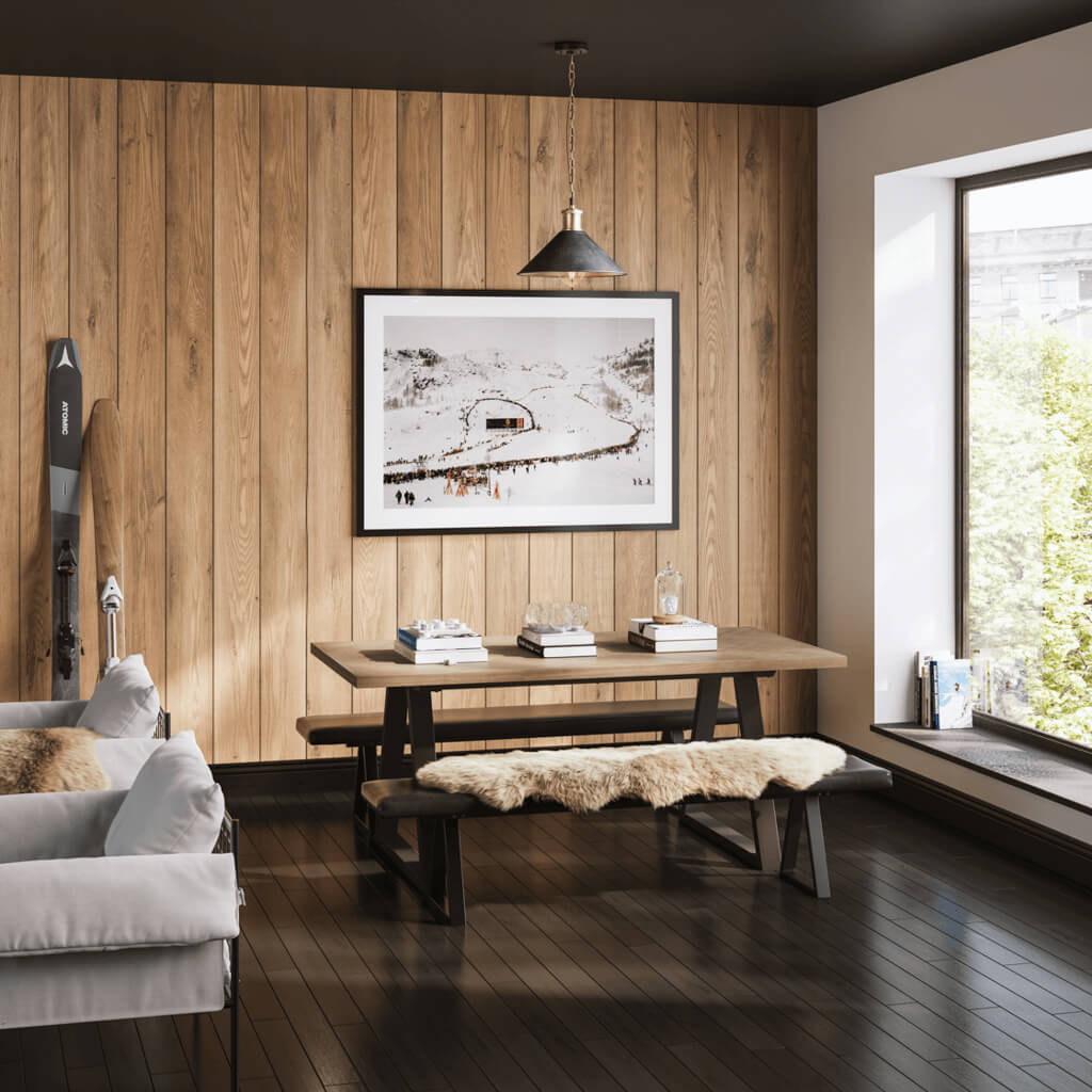 Hyde Natural and Black Dining Table with Hyde Benches Dining Set Deal