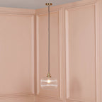 Brushed Brass Fluted Glass Pendant Ceiling Light