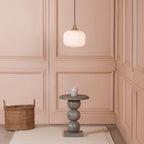 Brushed Brass Fluted Frosted Glass Pendant Ceiling Light