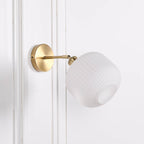 Brushed Brass Fluted Frosted Glass Wall Light