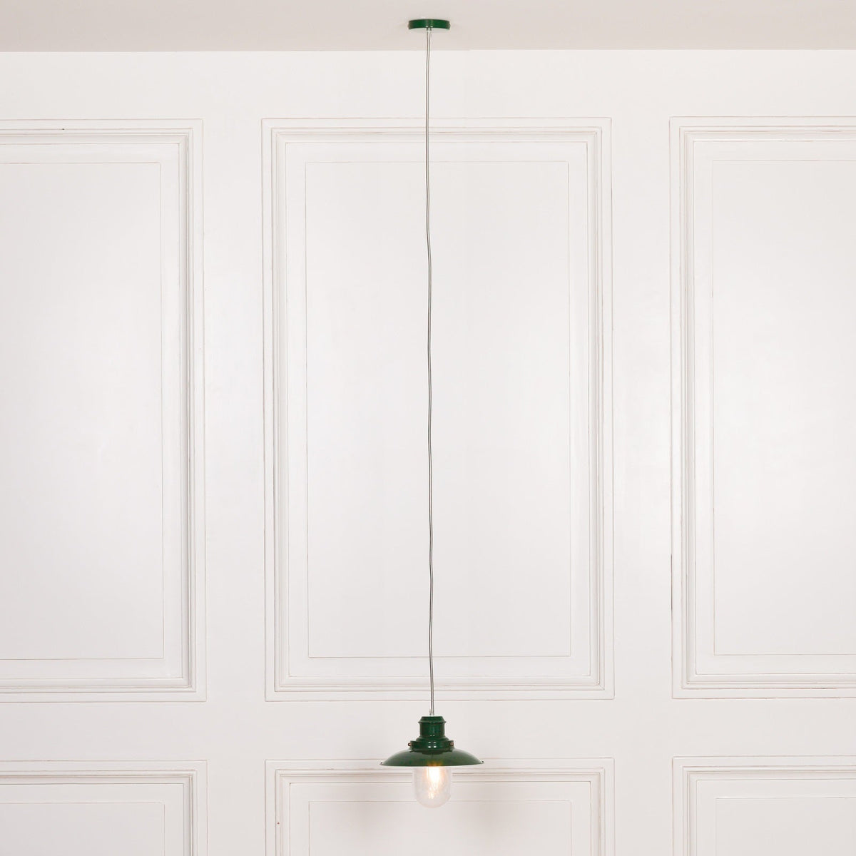 British Green Enamel Painted Fishermans Light