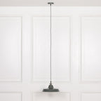 Factory Style Grey Enamel Painted 36cm Pendant Light