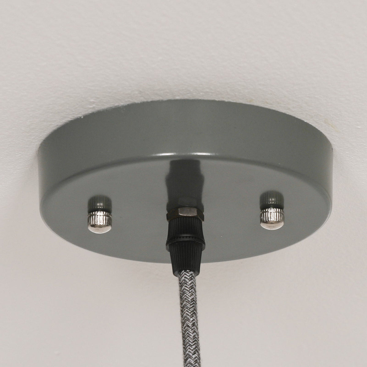 Factory Style Grey Enamel Painted 36cm Pendant Light
