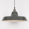 Factory Style Grey Enamel Painted 46cm Pendant Light