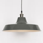 Factory Style Grey Enamel Painted 46cm Pendant Light