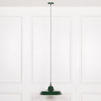 Factory Style British Green Enamel Painted 46cm Pendant Light