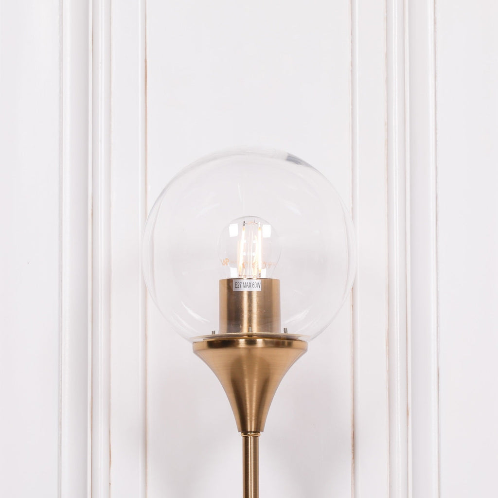 Gold Satin Deco Glass Ball Wall Light
