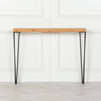 Rustic Wooden Hairpin Hall Table Console 77cm