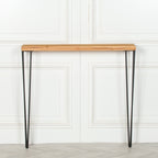 Rustic Wooden Hairpin Hall Table Console 92cm