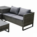 Premium Outdoor Rattan Large Corner Sofa With Central Corner Storage Box & Coffee Table Garden Set