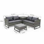 Premium Outdoor Rattan Large Corner Sofa With Central Corner Storage Box & Coffee Table Garden Set
