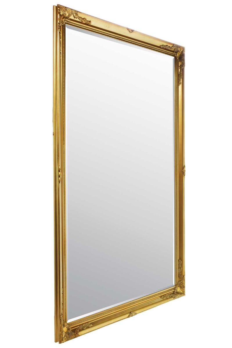6.7 Foot Tall Extra Large Leaner Mirror in gold