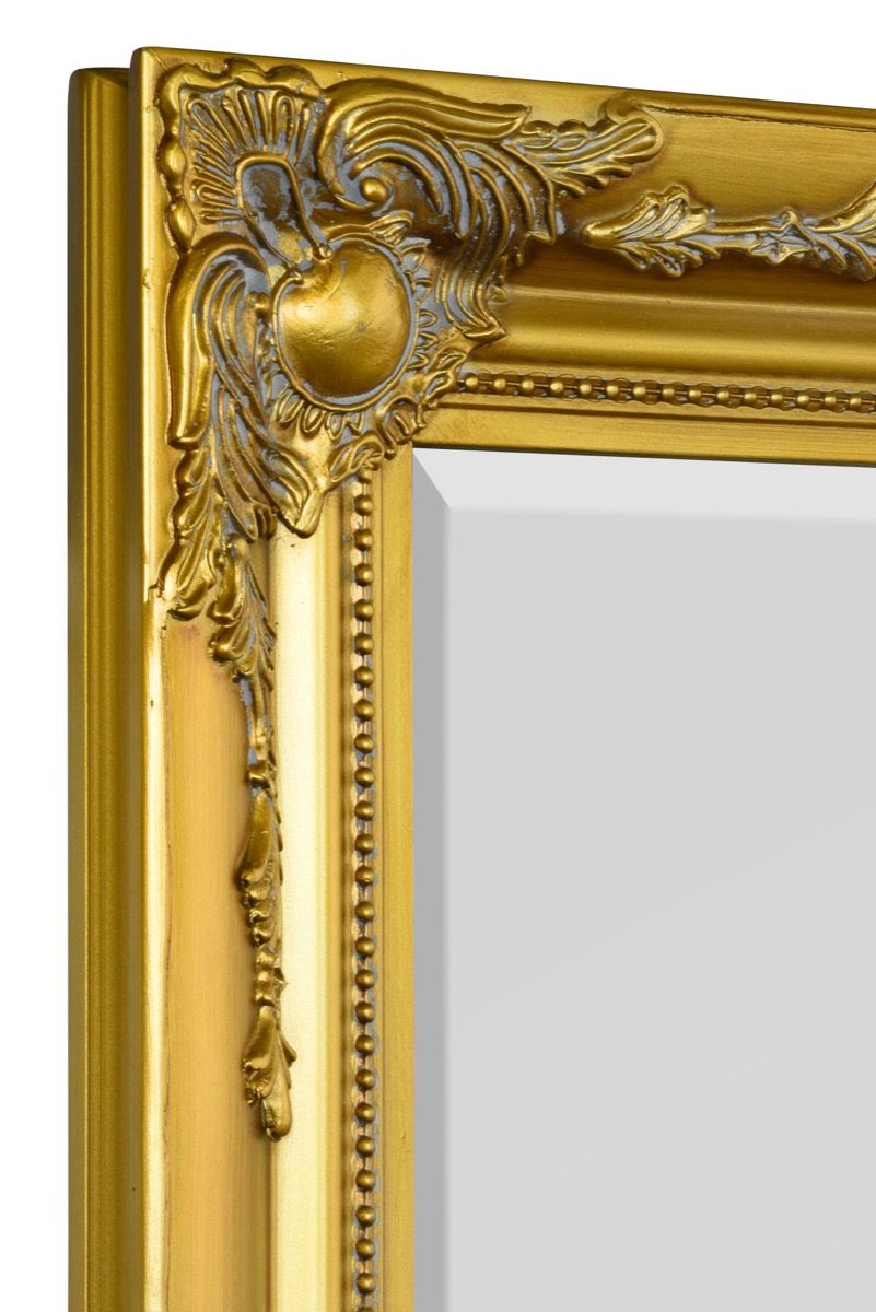 6.7 Foot Tall Extra Large Leaner Mirror in gold