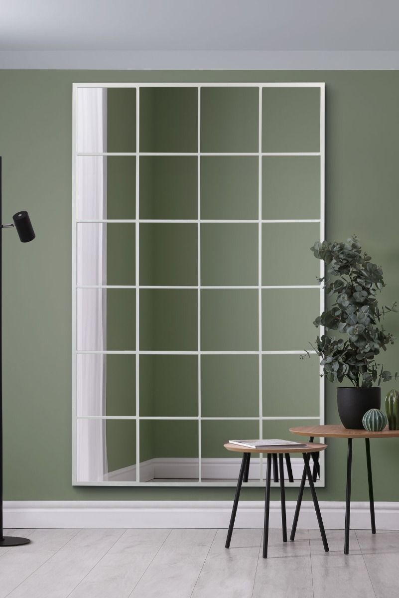 White Modern Window Leaner Mirror / Wall Mirror