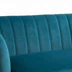 Teal Velvet Armchair with Gold Legs