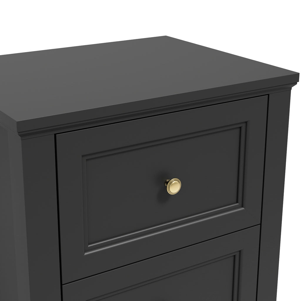 Black And Gold Handle Elegance Bedside Cabinet