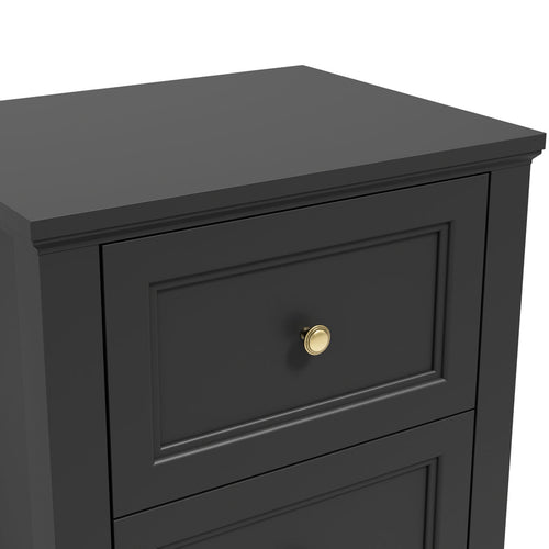 Black And Gold Handle Elegance Bedside Cabinet