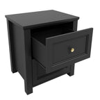 Black And Gold Handle Elegance Bedside Cabinet